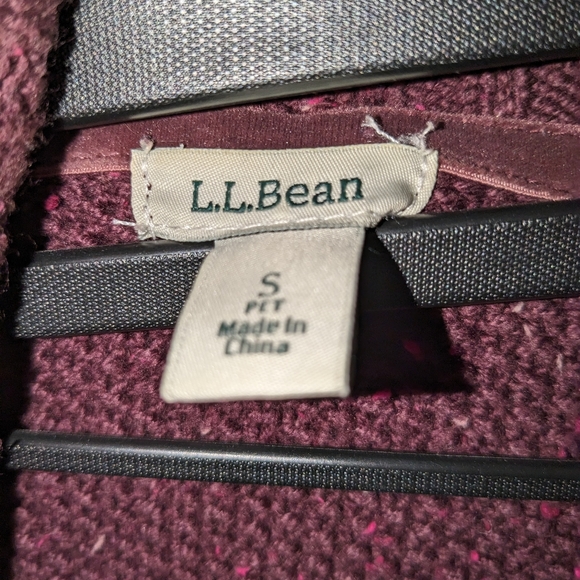 L.L.Bean Classic Ragg Sweater, Open Cardigan Deep Purple Ladies Small EUC - Picture 11 of 11